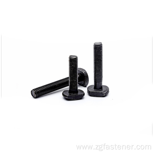 Black oxide Carbon steel T bolt Hammer head t-bolt zinc plated T type hammerhead bolt